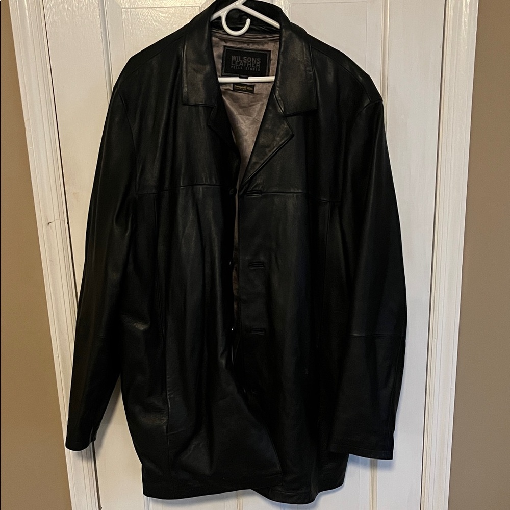 Wilsons Leather Black Trench Coat